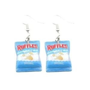 Ruffles Chip Earrings, Food Earrings, Novelty Earrings